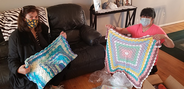 donation of hand-crocheted items for the needy