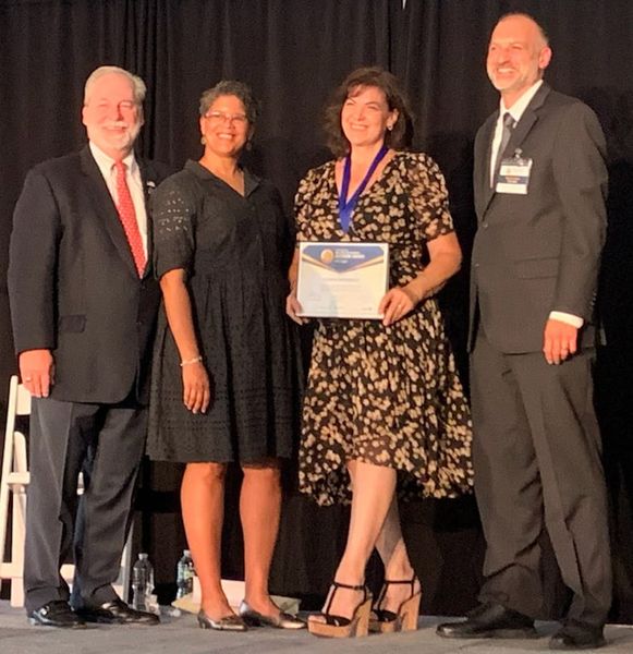 Food Brigade President Karen DeMarco receives the New Jersey Governor's Jefferson Award on September 12, 2021