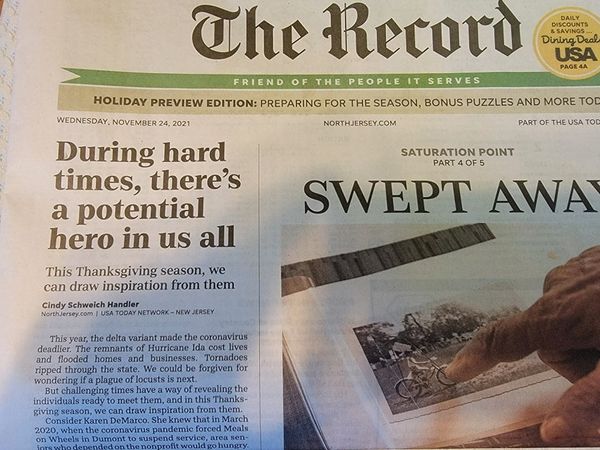 Food Brigade co-founder featured on front page of The Record newspaper